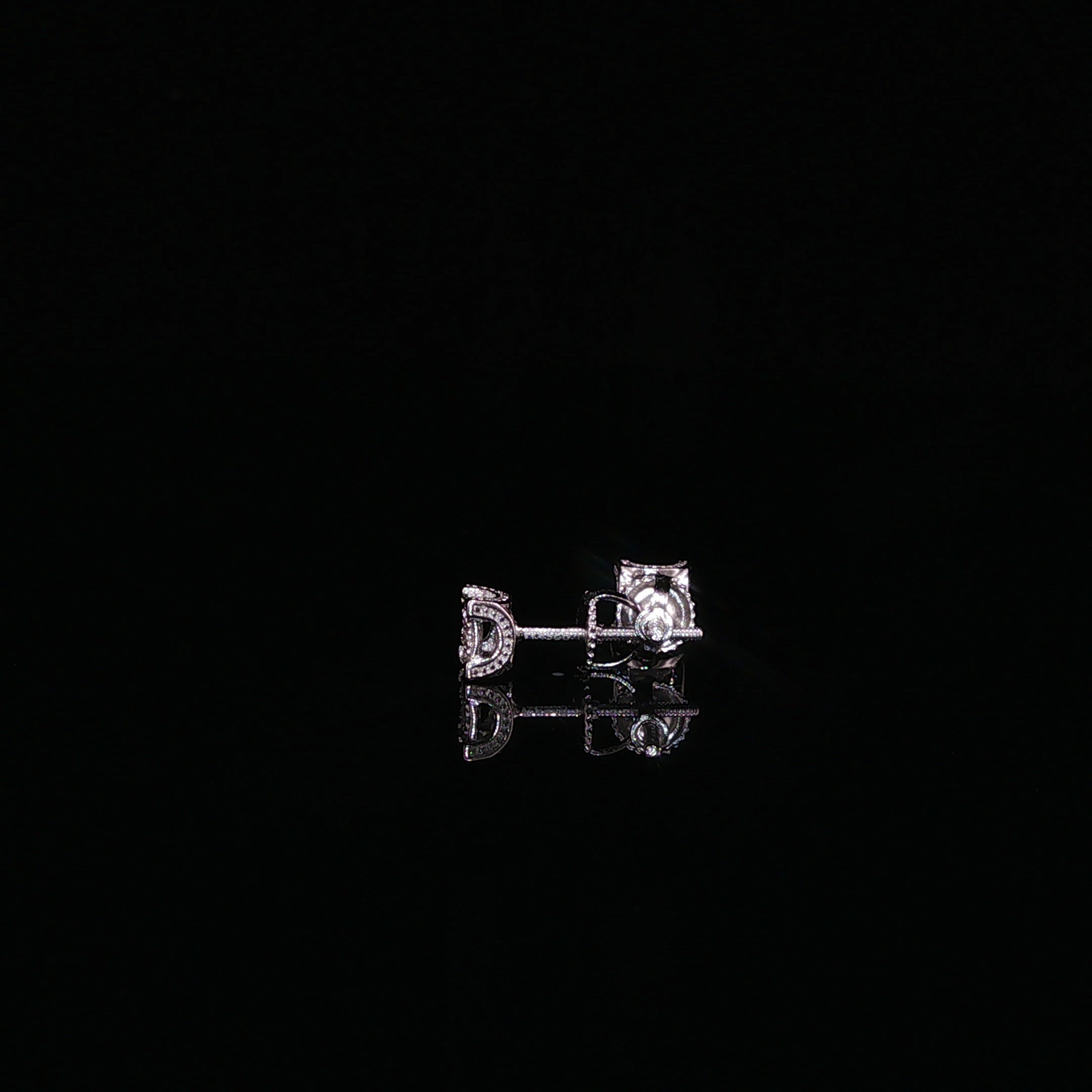 Moissanite Cluster Stud Earrings | 925 Sterling Silver | Screw Back Studs | 5mm & 8mm | 0.11ct & 0.74ct