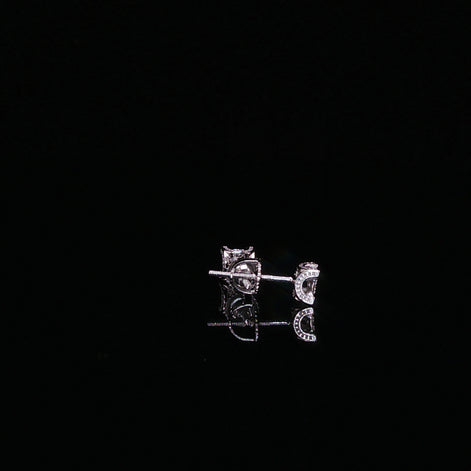 Moissanite Cluster Stud Earrings | 925 Sterling Silver | Screw Back Studs | 5mm & 8mm | 0.11ct & 0.74ct