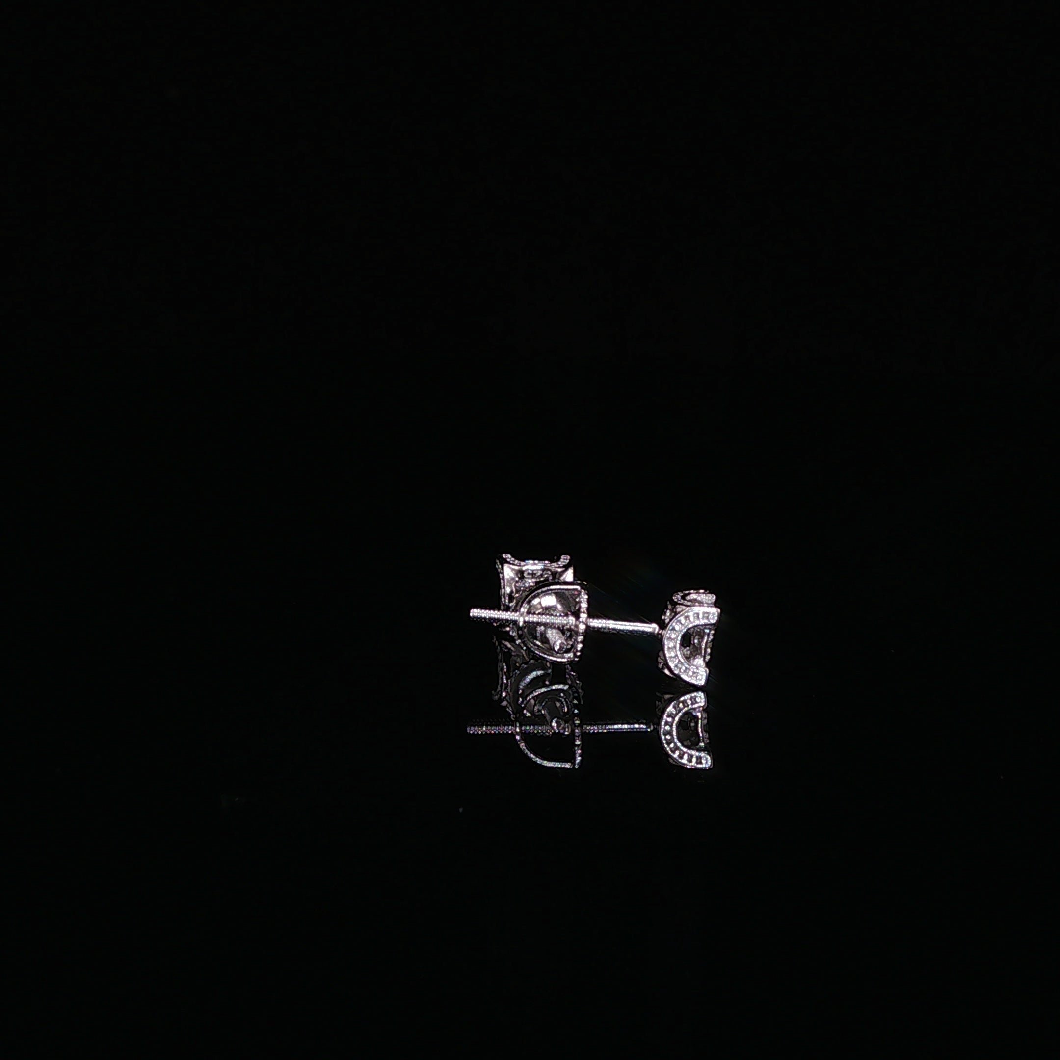Moissanite Cluster Stud Earrings | 925 Sterling Silver | Screw Back Studs | 5mm & 8mm | 0.11ct & 0.74ct