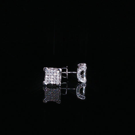 Moissanite Cluster Stud Earrings | 925 Sterling Silver | Screw Back Studs | 5mm & 8mm | 0.11ct & 0.74ct