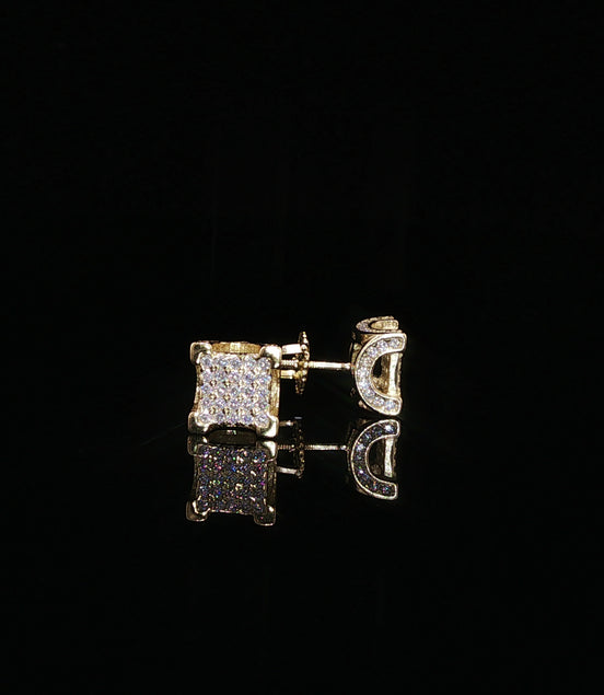 Moissanite Cluster Stud Earrings | 925 Sterling Silver | Screw Back Studs | 5mm & 8mm | 0.11ct & 0.74ct