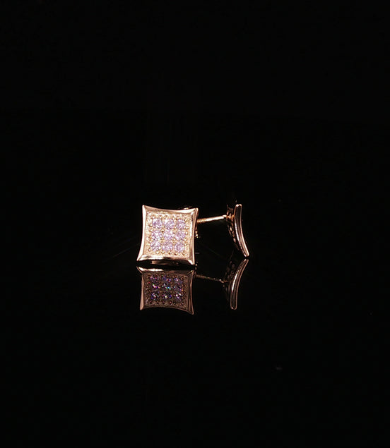 Curved Kite Pave Moissanite Stud Earrings| 925 Sterling Silver| 0.80 Ctw (10mm) & 0.35 Ctw (8mm)|Screw Back