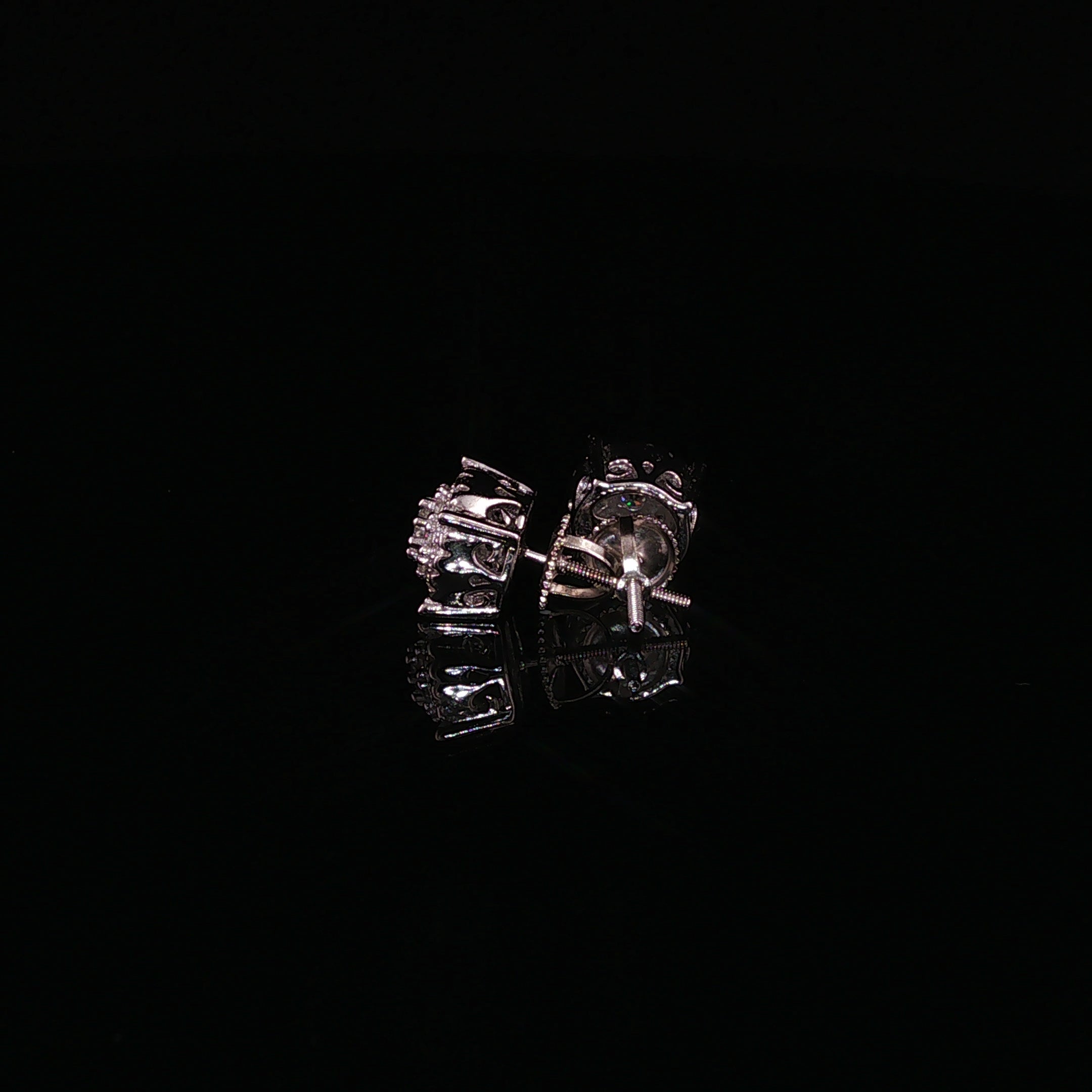 925 Sterling Silver Iced Out Halo Stud Earring - 0.68Ctw Moissanite Available with Silver and Gold Finished