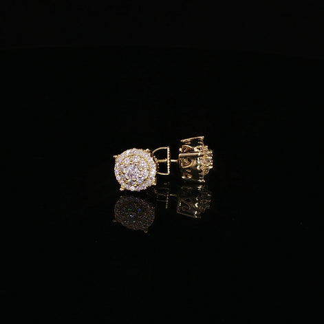 925 Sterling Silver Iced Out Halo Stud Earring - 0.68Ctw Moissanite Available with Silver and Gold Finished