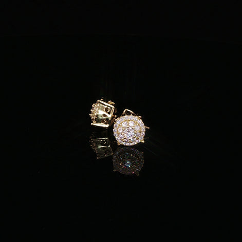 925 Sterling Silver Iced Out Halo Stud Earring - 0.68Ctw Moissanite Available with Silver and Gold Finished