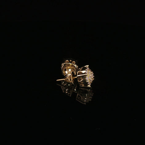 925 Sterling Silver Iced Out Halo Stud Earring - 0.68Ctw Moissanite Available with Silver and Gold Finished