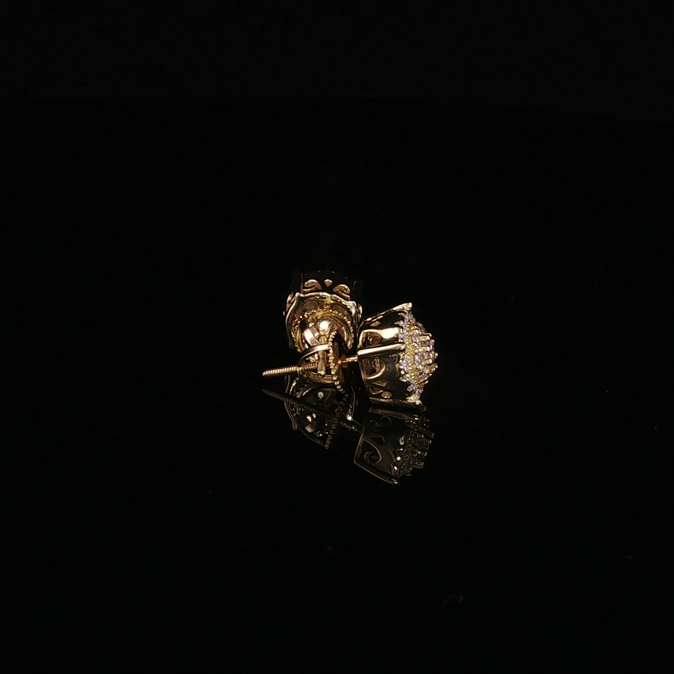 925 Sterling Silver Iced Out Halo Stud Earring - 0.68Ctw Moissanite Available with Silver and Gold Finished