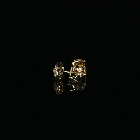 925 Sterling Silver Iced Out Square stud Earrings — 2.35ctw Moissanite Available with Silver and Gold Finished