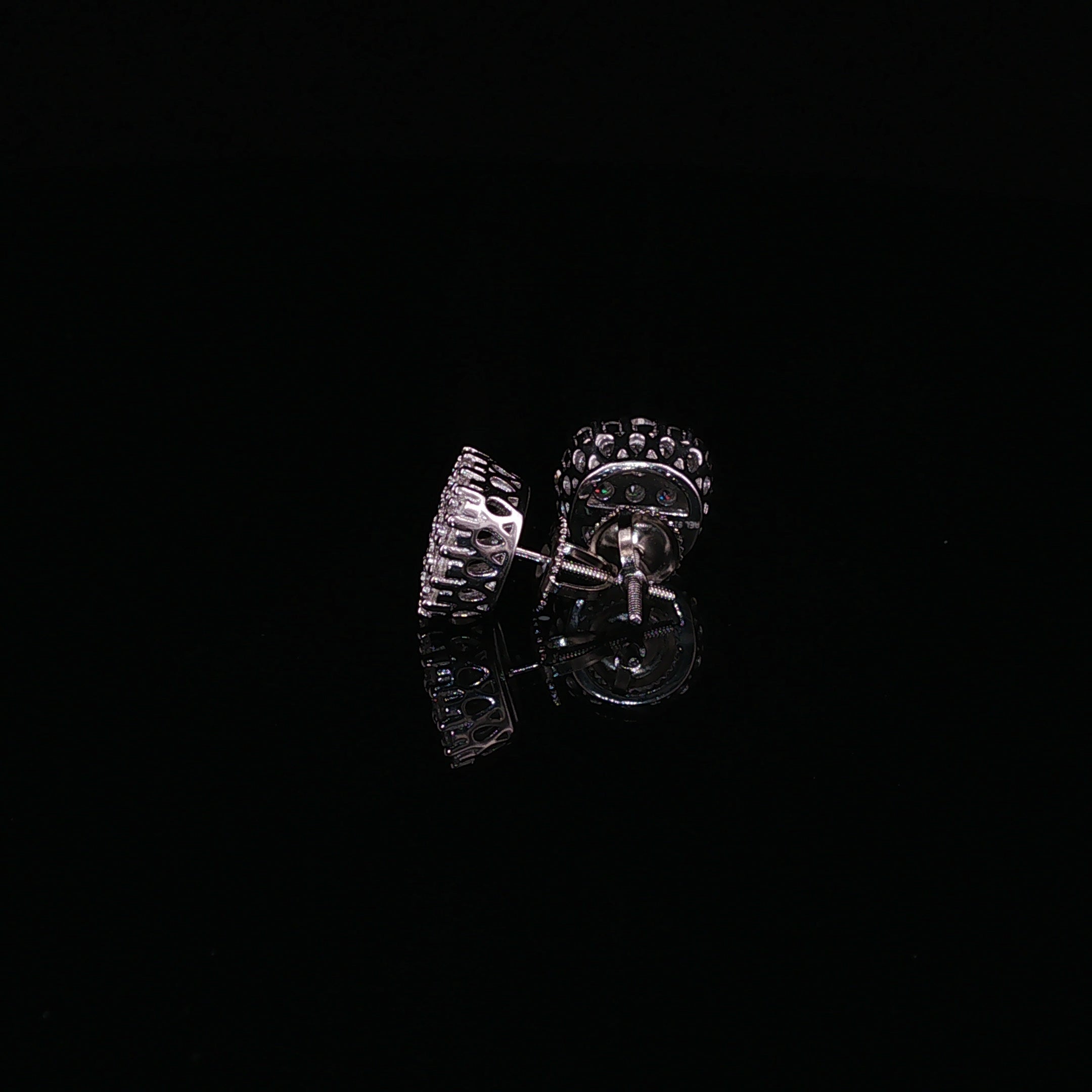 925 Sterling Silver Iced Out Cluster Pave Stud Earrings - 1.3Ctw Moissanite Available with Silver and Gold Finished