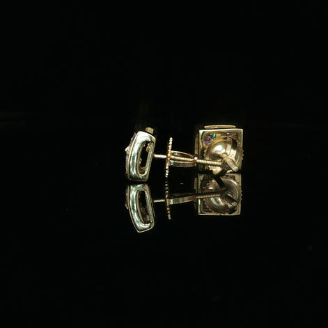 Men's Invisible-Set Princess Cut Stud Earrings – 925 Sterling Silver | VVS Moissanite | Seamless "Big Rock" Look
