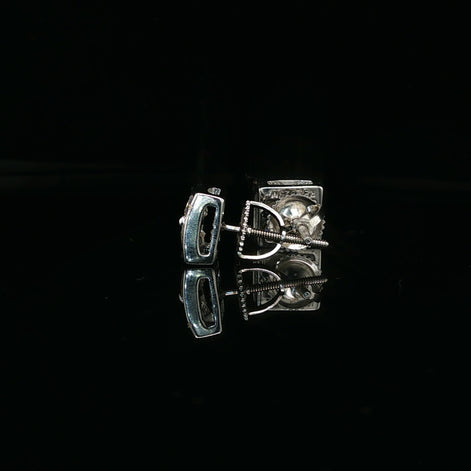 Men's Invisible-Set Princess Cut Stud Earrings – 925 Sterling Silver | VVS Moissanite | Seamless "Big Rock" Look