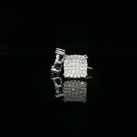 Men's Iced Out Domed Cushion Studs – 925 Sterling Silver | VVS Moissanite