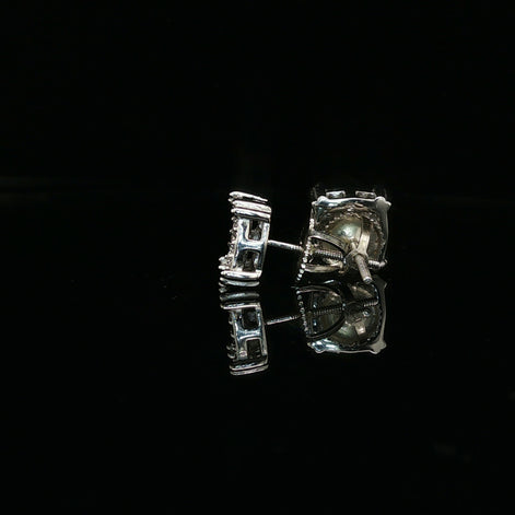 Men's Iced Out Domed Cushion Studs – 925 Sterling Silver | VVS Moissanite