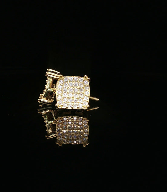 Men's Iced Out Domed Cushion Studs – 925 Sterling Silver | VVS Moissanite