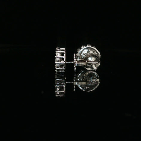 Men's Iced Out Flower Cluster Stud Earrings – 925 Sterling Silver | VVS Moissanite