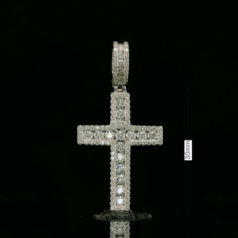 Iced Out Diamond Cross Pendant | 1.6ct | 29mm | VVS