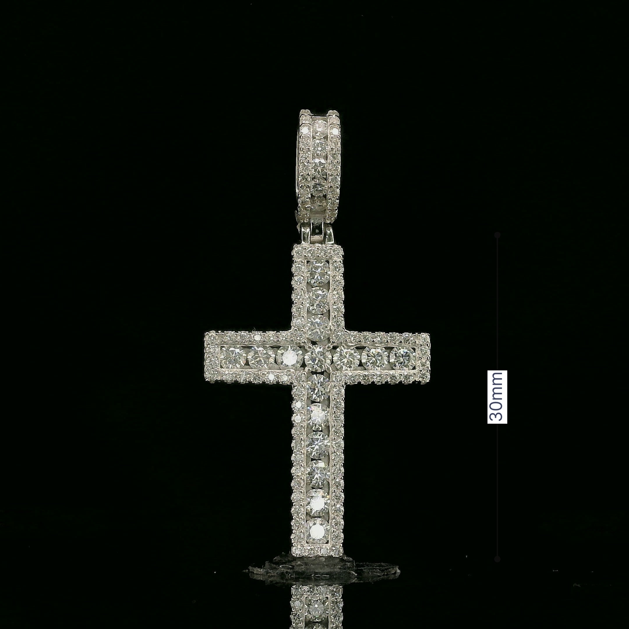 Iced Out Diamond Cross Pendant | 1.6ct | 29mm | VVS