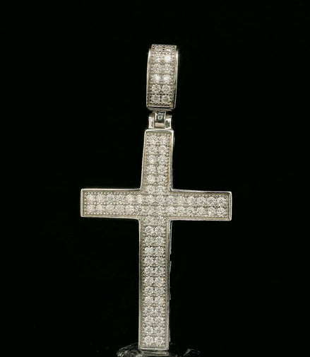 Iced Out Diamond Cross Pendant | 0.65ct | 30mm | VVS