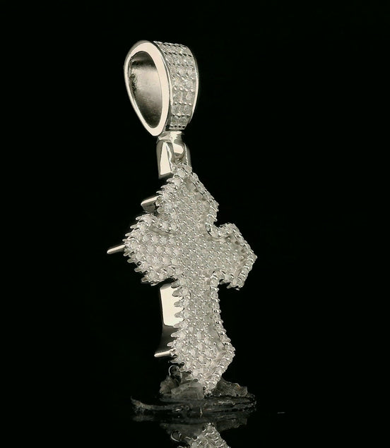 Iced Out Ornate Cross Pendant | 24mm | VVS