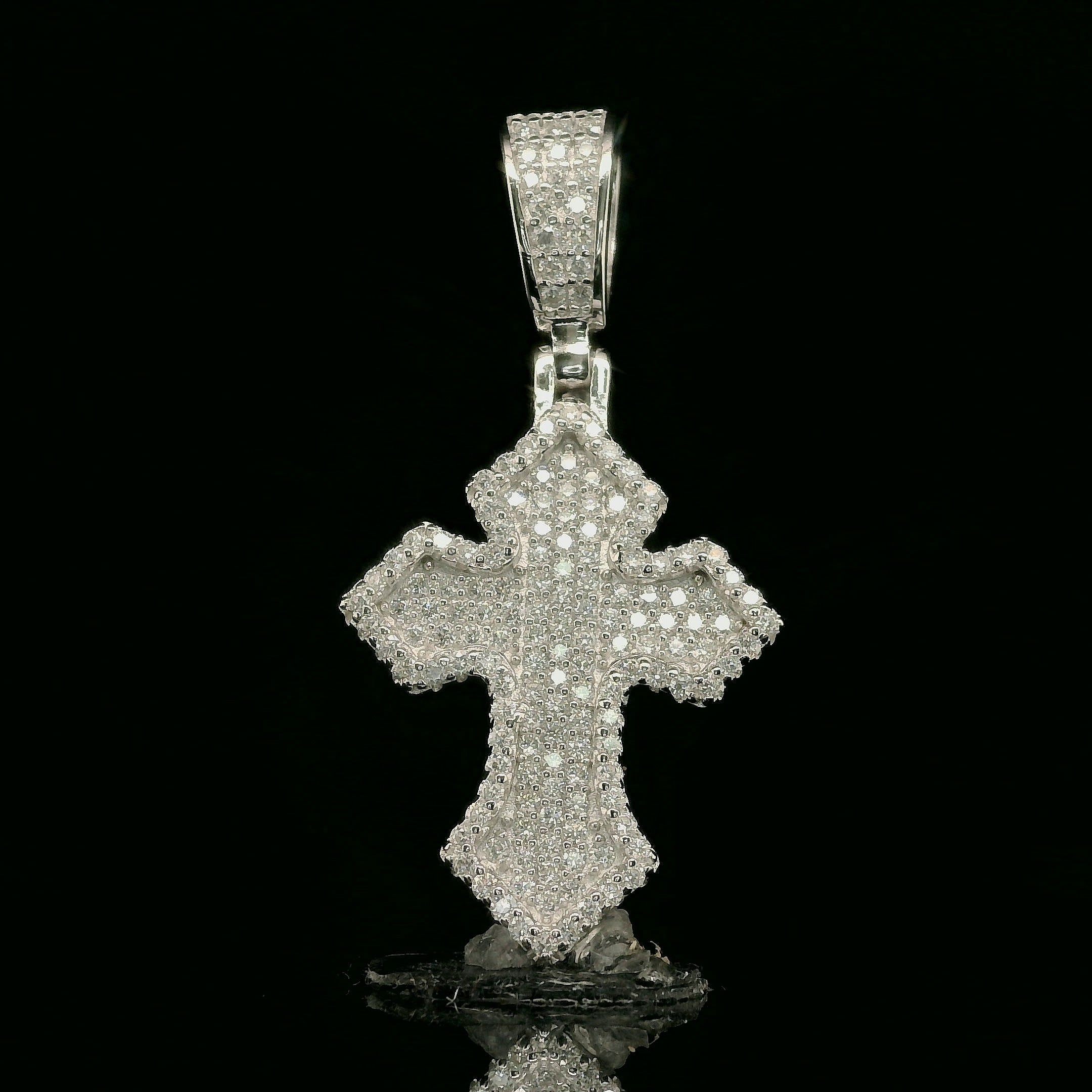 Iced Out Ornate Cross Pendant | 24mm | VVS