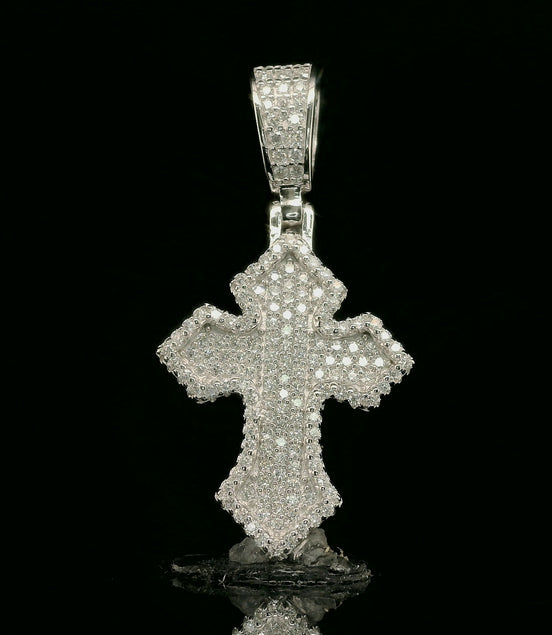 Iced Out Ornate Cross Pendant | 24mm | VVS