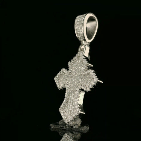 Iced Out Ornate Cross Pendant | 24mm | VVS