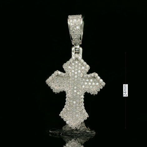 Iced Out Ornate Cross Pendant | 24mm | VVS