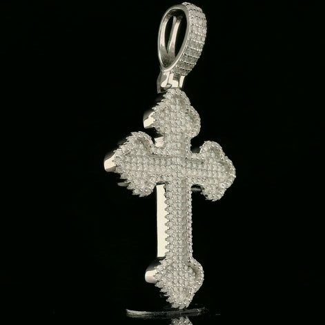 Iced Out Ornate Cross Pendant | 34mm | VVS