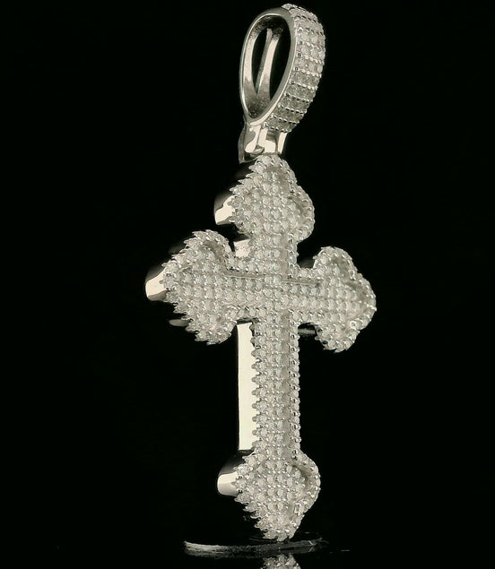 Iced Out Ornate Cross Pendant | 34mm | VVS