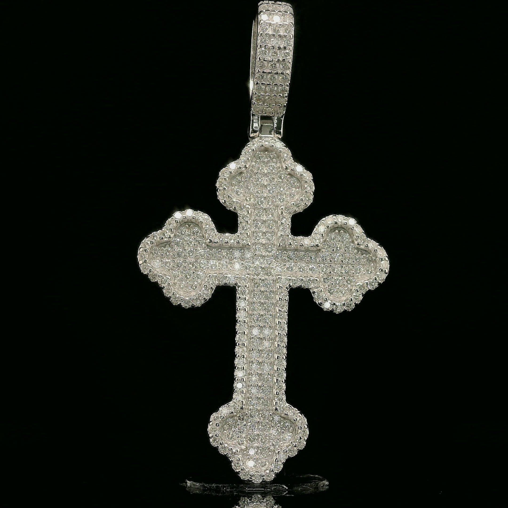 Iced Out Ornate Cross Pendant | 34mm | VVS