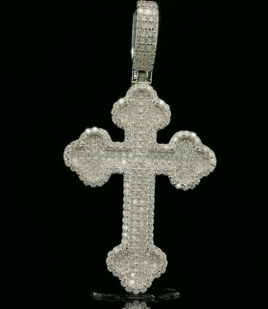 Iced Out Ornate Cross Pendant | 34mm | VVS