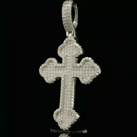 Iced Out Ornate Cross Pendant | 34mm | VVS