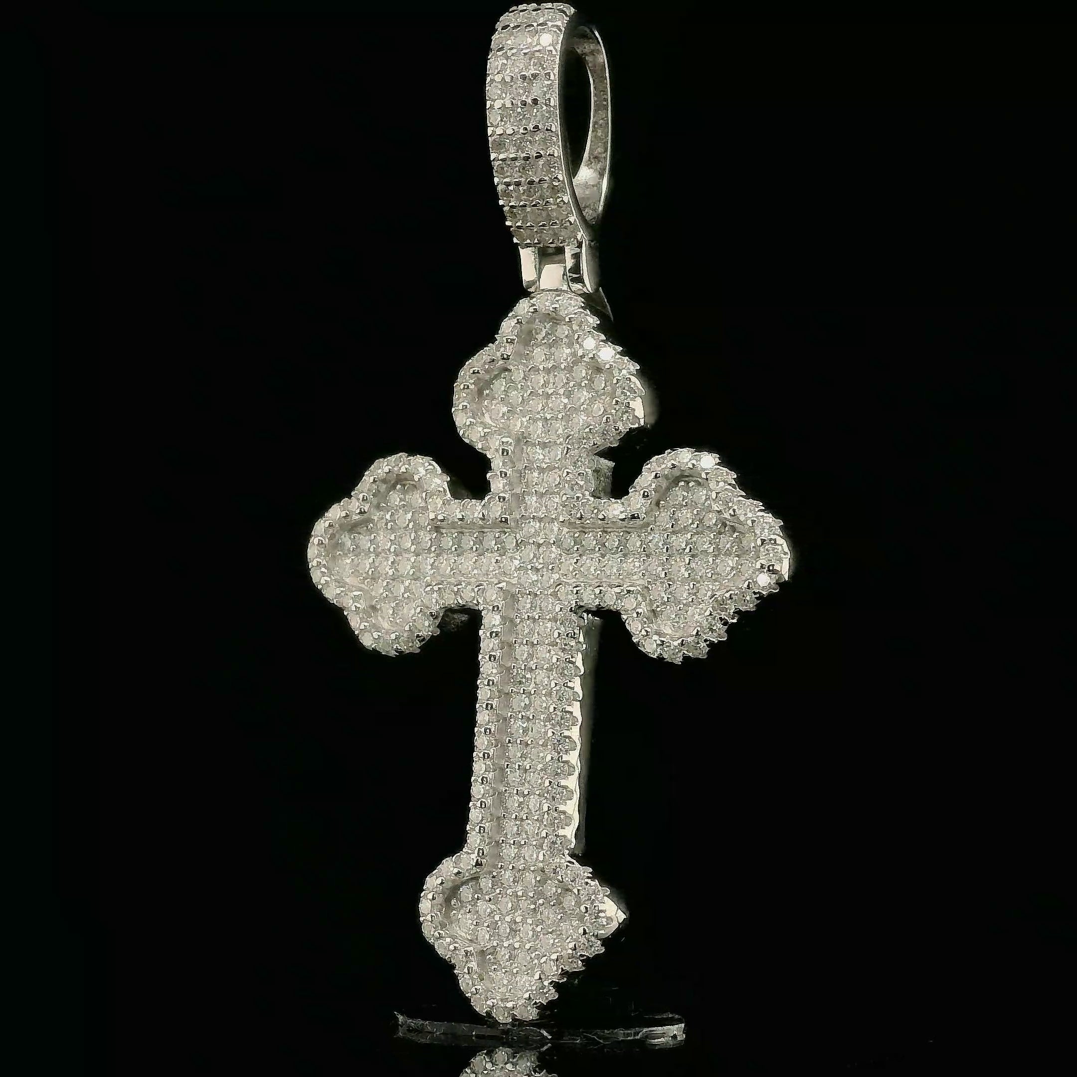 Iced Out Ornate Cross Pendant | 34mm | VVS