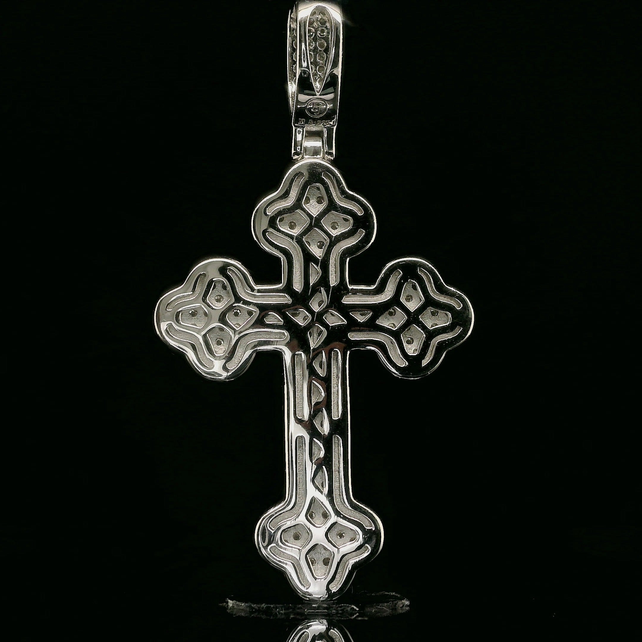 Iced Out Ornate Cross Pendant | 34mm | VVS
