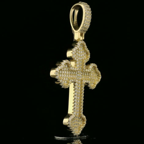 Iced Out Ornate Cross Pendant | 34mm | VVS