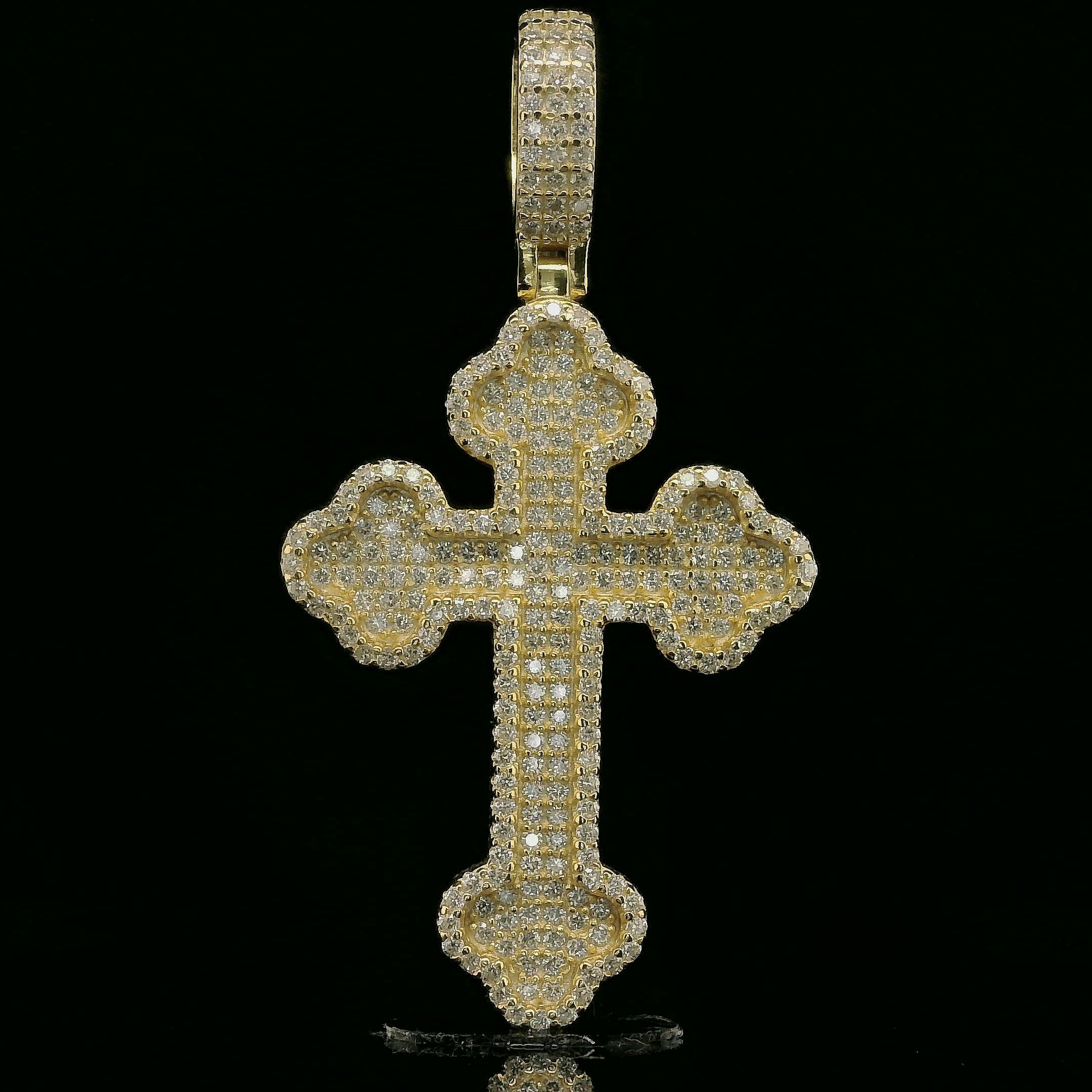 Iced Out Ornate Cross Pendant | 34mm | VVS