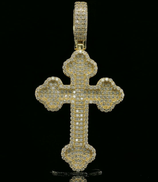 Iced Out Ornate Cross Pendant | 34mm | VVS