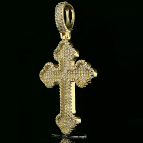 Iced Out Ornate Cross Pendant | 34mm | VVS