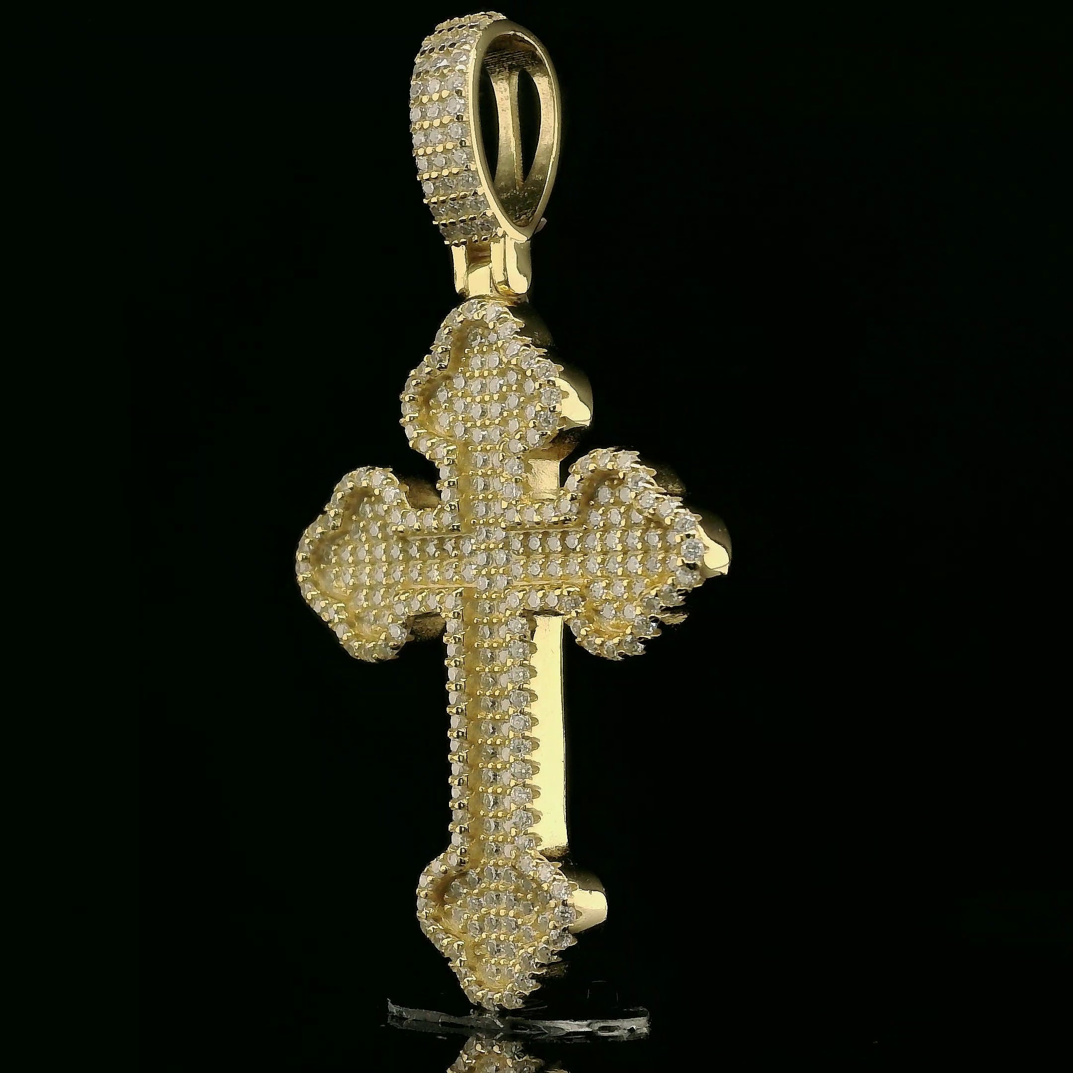 Iced Out Ornate Cross Pendant | 34mm | VVS