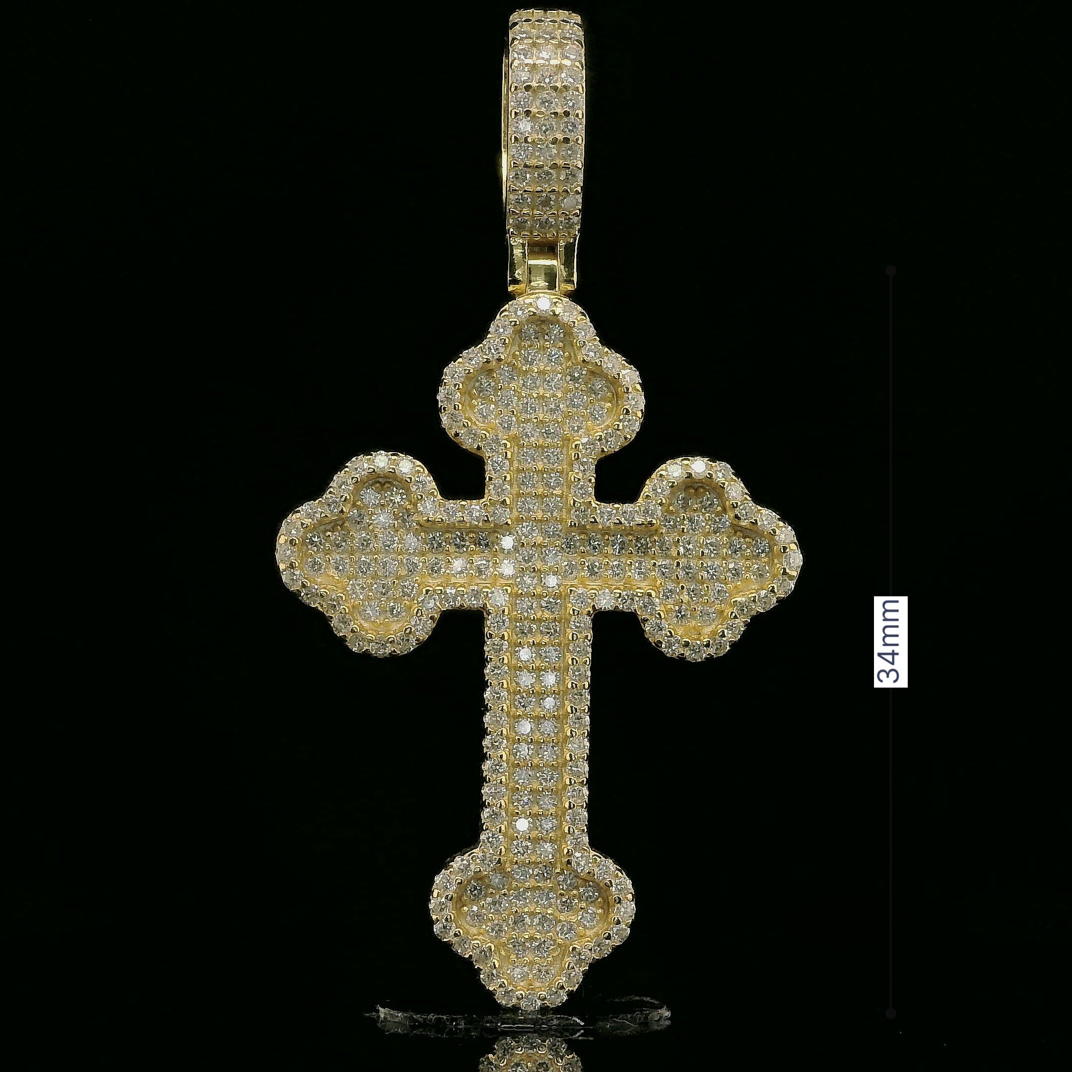 Iced Out Ornate Cross Pendant | 34mm | VVS