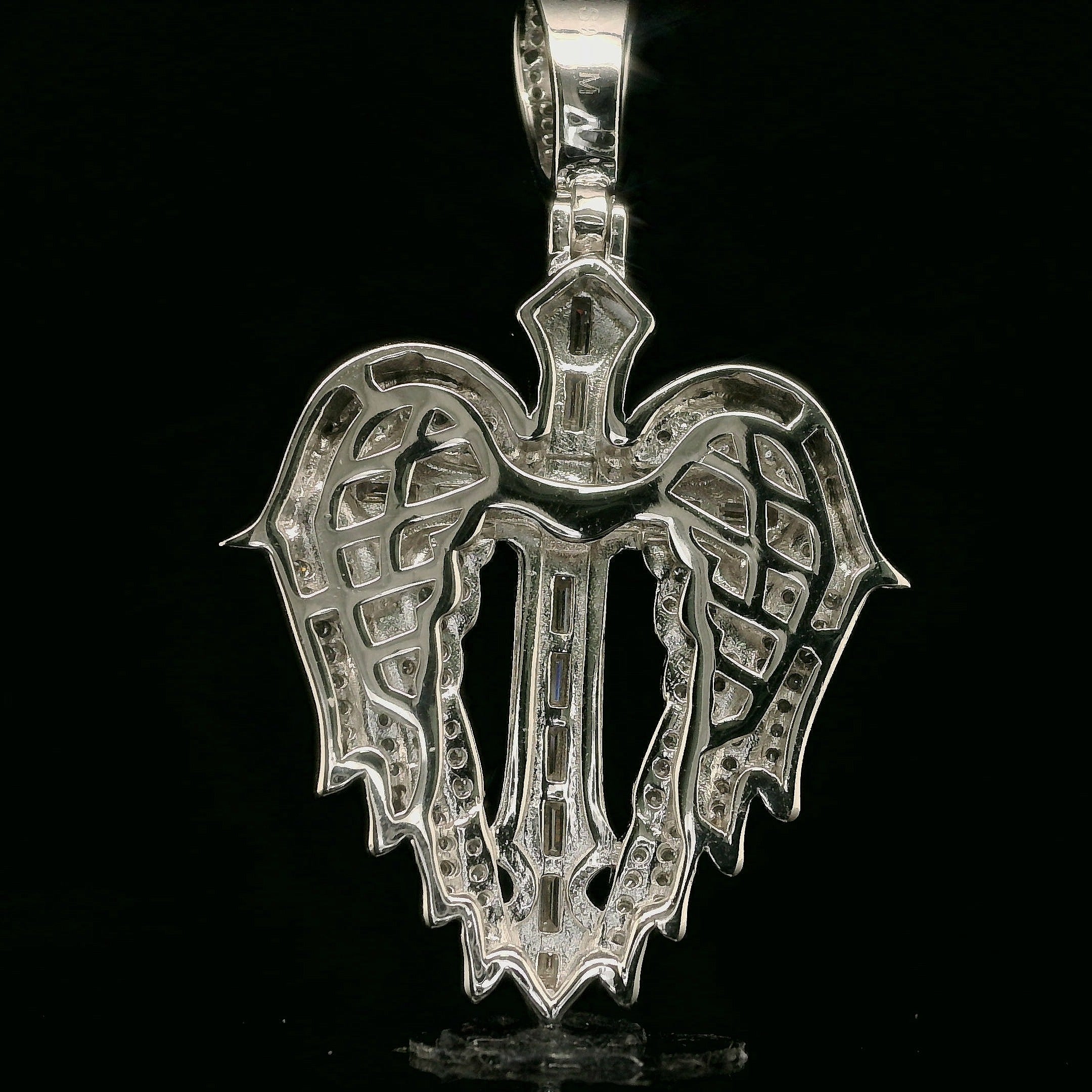 Iced Out Winged Cross Pendant | 32mm | VVS