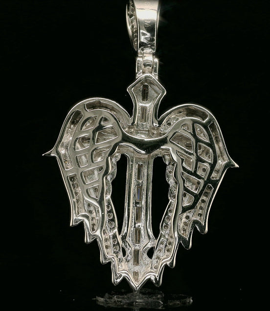 Iced Out Winged Cross Pendant | 32mm | VVS