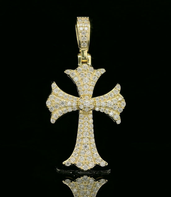 Iced Out Ornate Cross Pendant | 0.78ct | 25mm | VVS