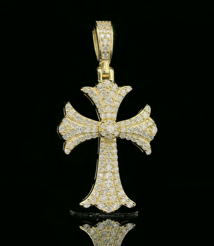 Iced Out Ornate Cross Pendant | 0.78ct | 25mm | VVS
