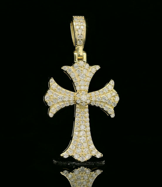 Iced Out Ornate Cross Pendant | 0.78ct | 25mm | VVS
