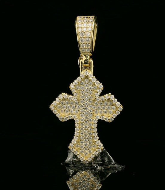 Iced Out Ornate Cross Pendant | 24mm | VVS