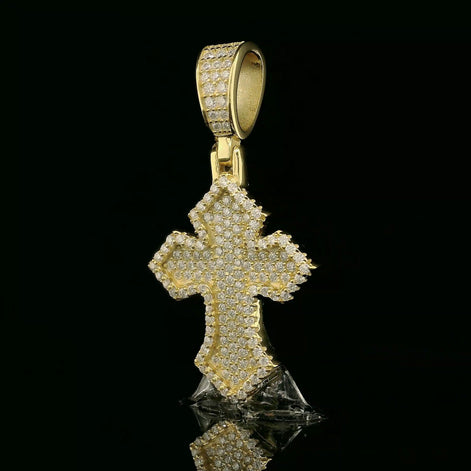 Iced Out Ornate Cross Pendant | 24mm | VVS