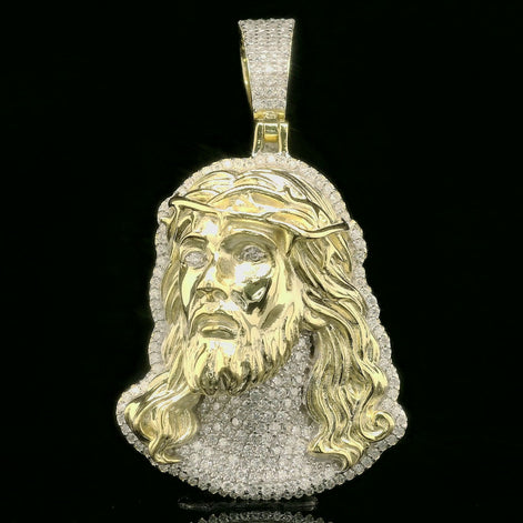 Iced Out Jesus Head Pendant | 36mm | VVS