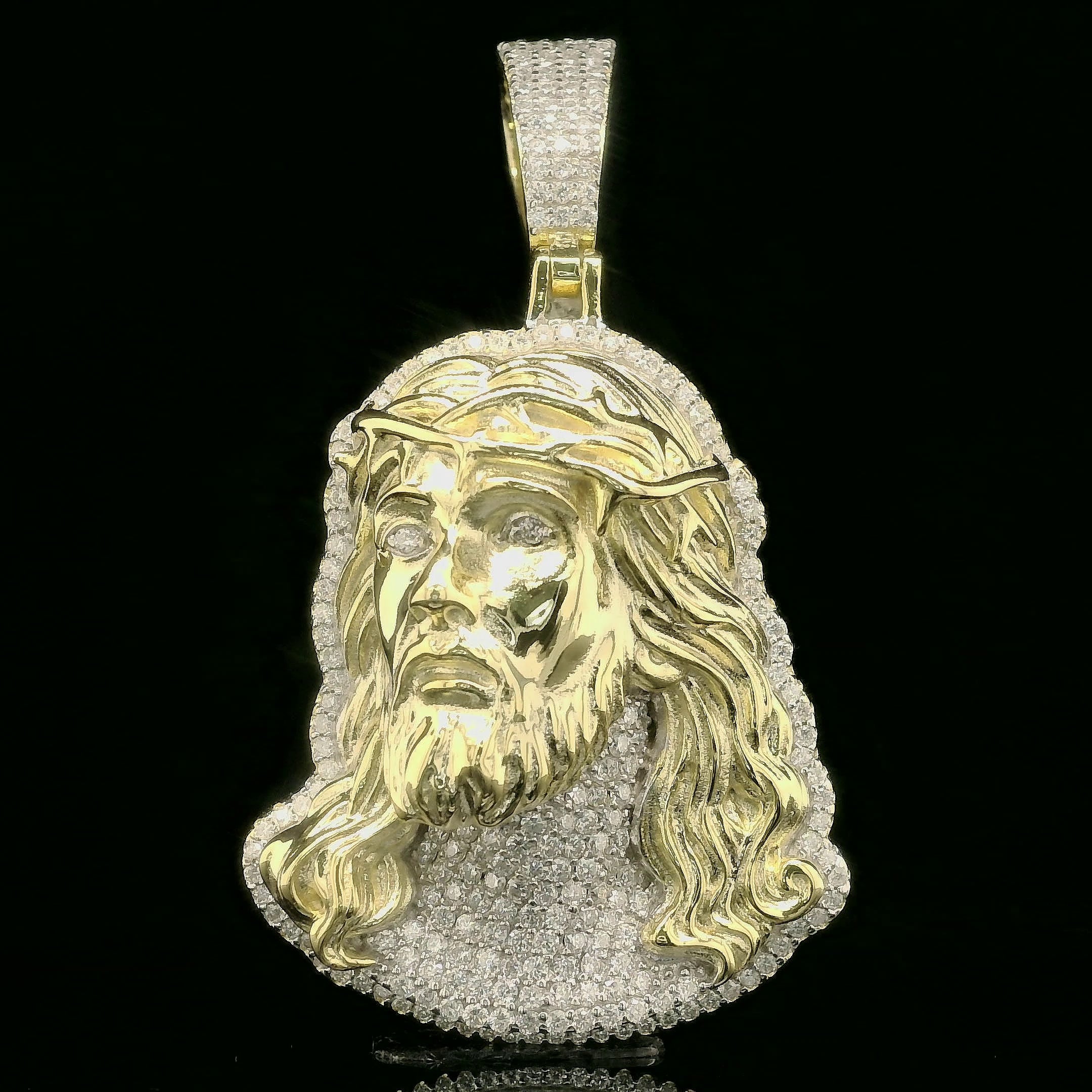 Iced Out Jesus Head Pendant | 36mm | VVS