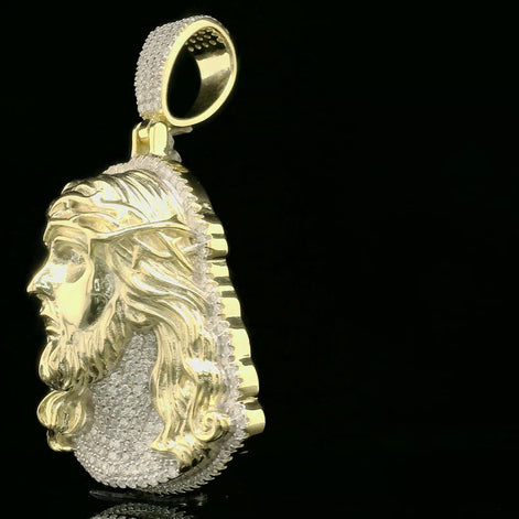 Iced Out Jesus Head Pendant | 36mm | VVS